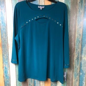 JMCollection Studded Long Sleeve Shirt